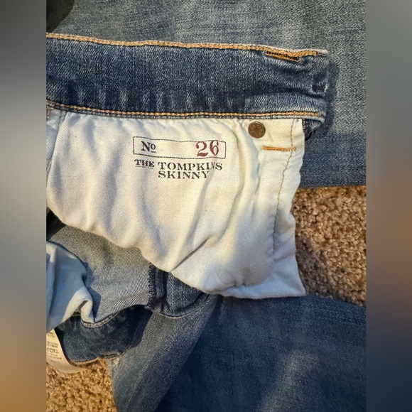 Polo Ralph Lauren The Tompkins Skinny Torn Distress Jeans Blue - Picture 9 of 10